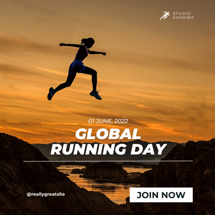 Maximalist Global Running Day Instagram Post template