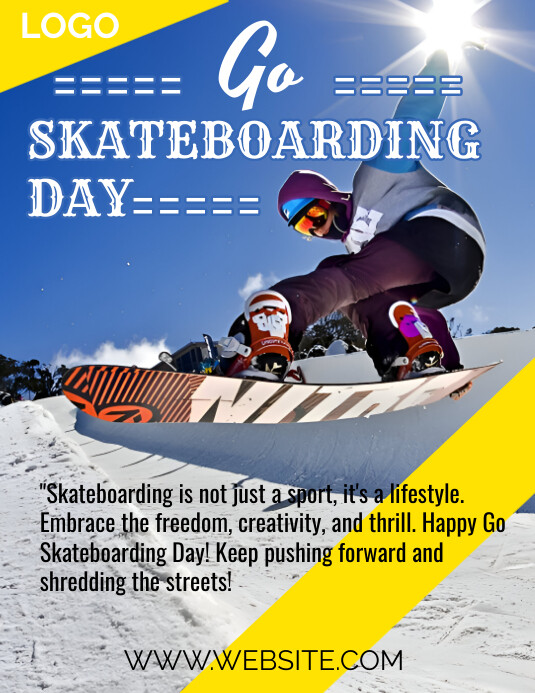 Maximalist Go Skateboarding Day Flyer (us Let 传单(美国信函) template