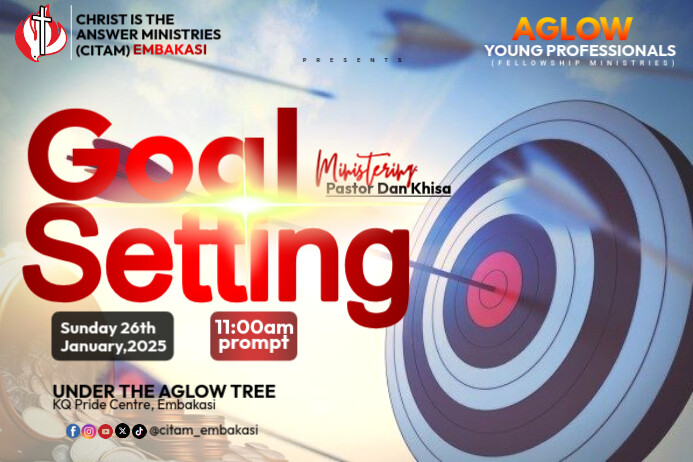 Maximalist Goal Setting Sunday Service Poster template