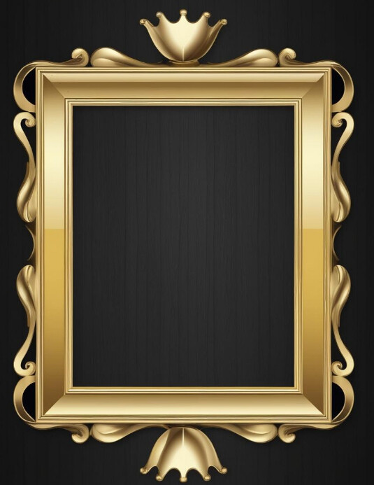 Royal Photo Frame Design Maximalist Golden Royal Photo Frame Flyer (us Letter) Templat ...