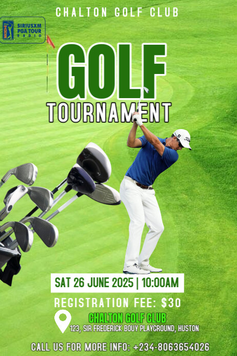 Maximalist Golf Tournament Games Poster Plakkaat template