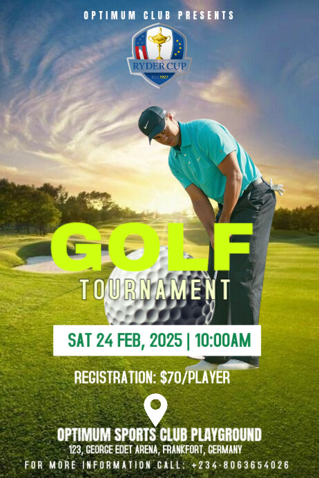 Maximalist Golf Tournament Games Poster Plakkaat template