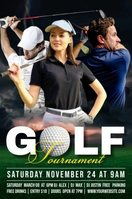 Maximalist Golf Tournament Games Poster Plakkaat template