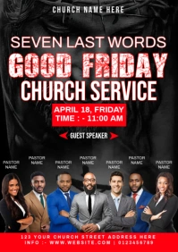 Maximalist Good Friday Church Service A4 template