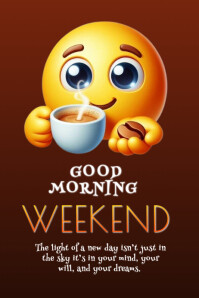 Maximalist Good Morning Weekend  Banner 4' × 6' template