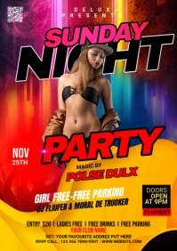 Maximalist Gradient Night Club Flyer  A1 template