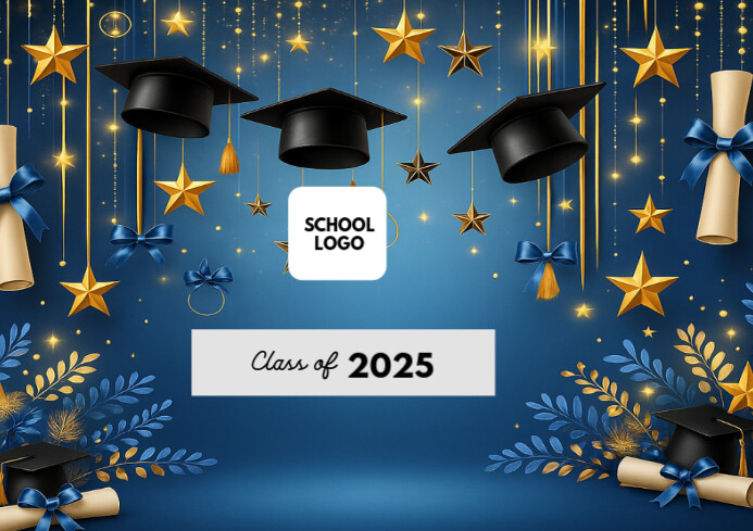 Maximalist Graduation Backdrop A4 template