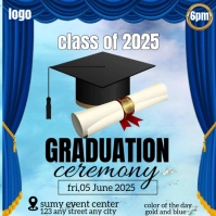 Maximalist Graduation Ceremony Flyer  Square (1:1) template