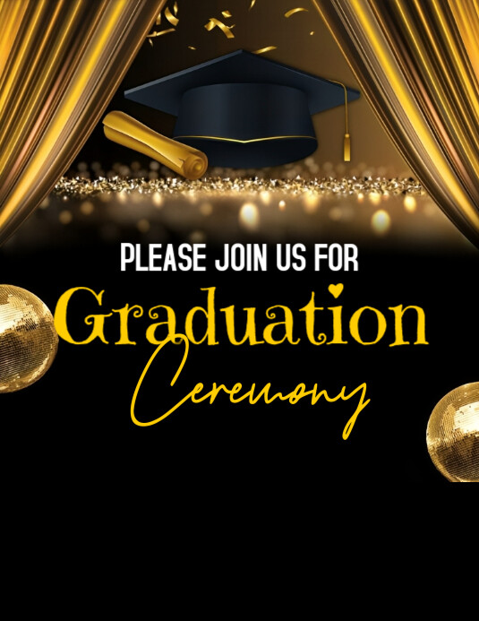Maximalist Graduation Ceremony Invitation Card Flyer (us Letter ...