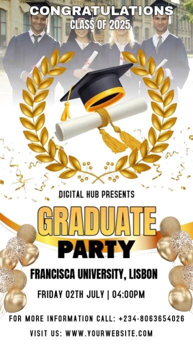 Maximalist Graduation Ceremony/party Instagram Story Template ...