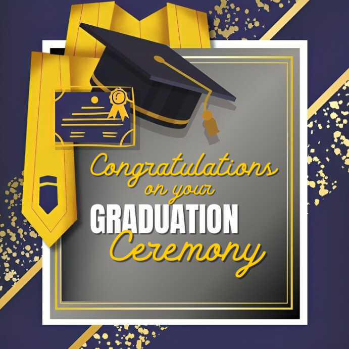 Maximalist Graduation Ceremony Wishes  Instagram Post template