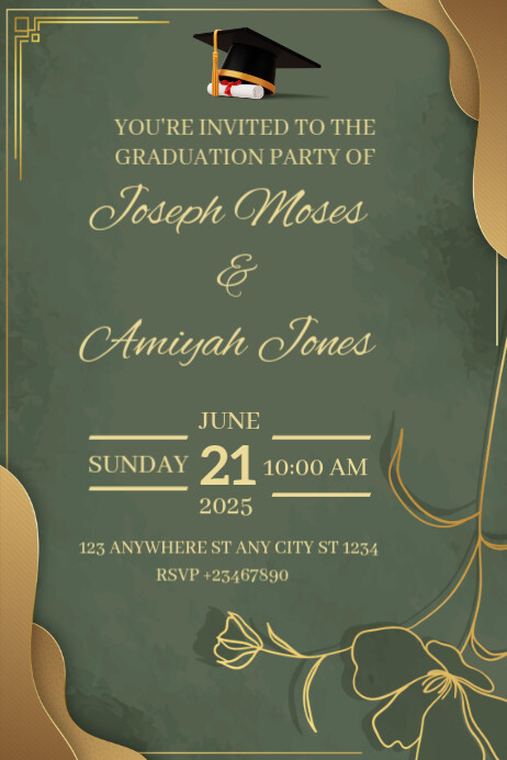 Maximalist Graduation Invitation Card Poster Template | PosterMyWall