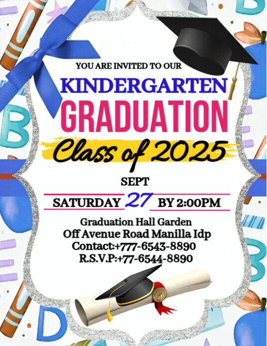 Maximalist Graduation Invitation Card Template  Flyer (us Letter)