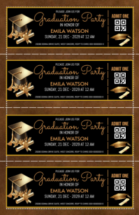 Maximalist Graduation Party Admit Ticket Tabloid Boulevardzeitung template