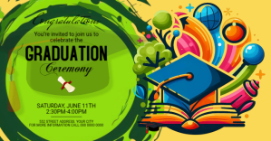 Jaune Maximalist Graduation Party Facebook Event Cover Facebook Event Cover Facebook-gebeurtenisomslag Template
