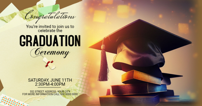 Plantilla de Maximalist graduation party facebook share image facebook ...