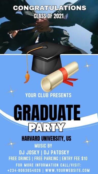 Maximalist Graduation Party Flyer  Instagram Story template