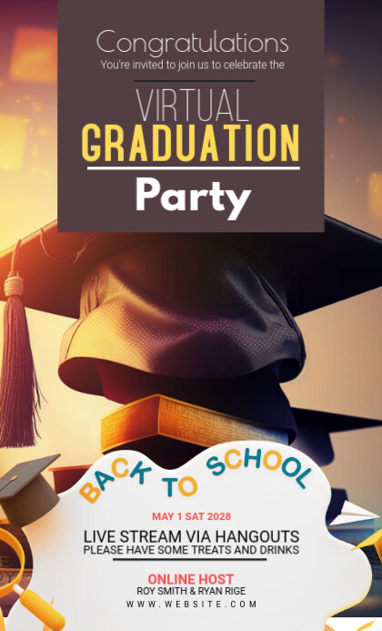 Maximalist Graduation Party Flyer Us Legal template