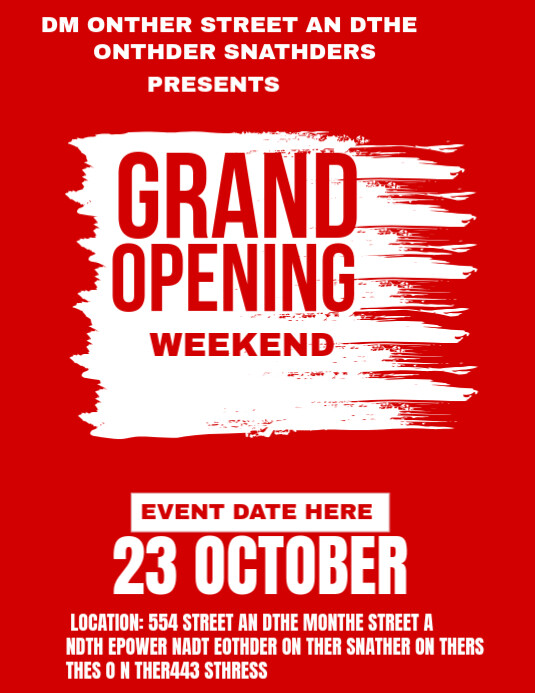 Maximalist Grand Opening Flyer (us Letter) Pamflet (VSA Brief) template