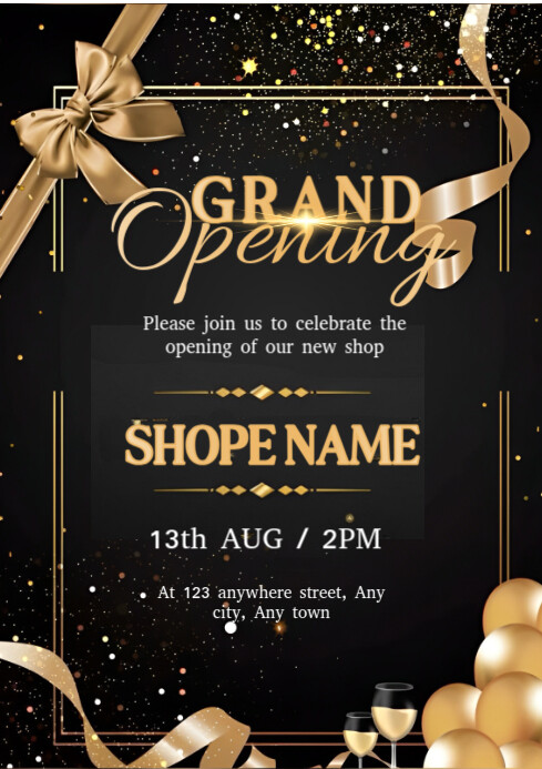 Maximalist Grand Opening Invitation A4 template
