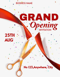 Maximalist Grand Opening Invitation Flyer (us Letter) Volante (Carta US) template