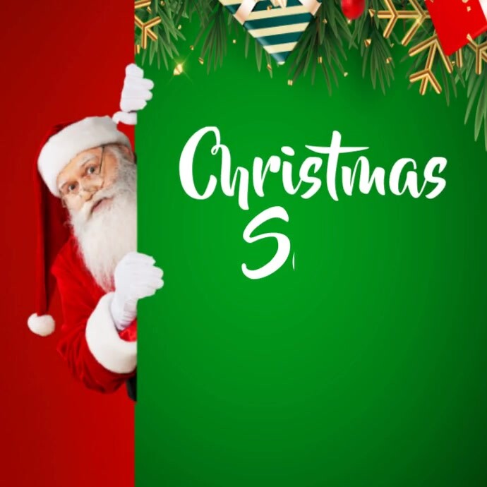 Maximalist Green & Red Modern Christmas Sale Instagram Post Template ...