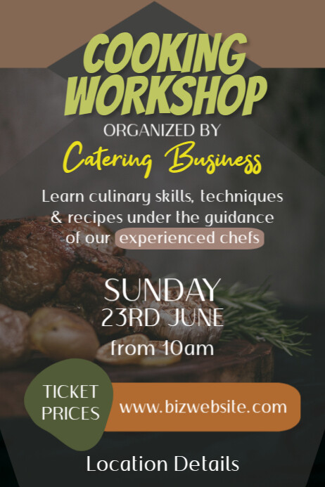 Maximalist Grey Catering Services Poster Template | PosterMyWall