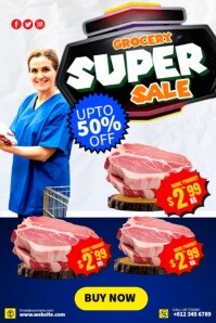 Maximalist Grocery Super Sale Deals Plakat template