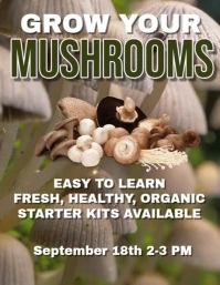 Maximalist Grow Your Own Mushrooms Flyer (us Letter) template