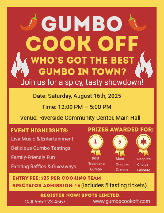 Maximalist Gumbo Cook Off Flyer (us Letter) template