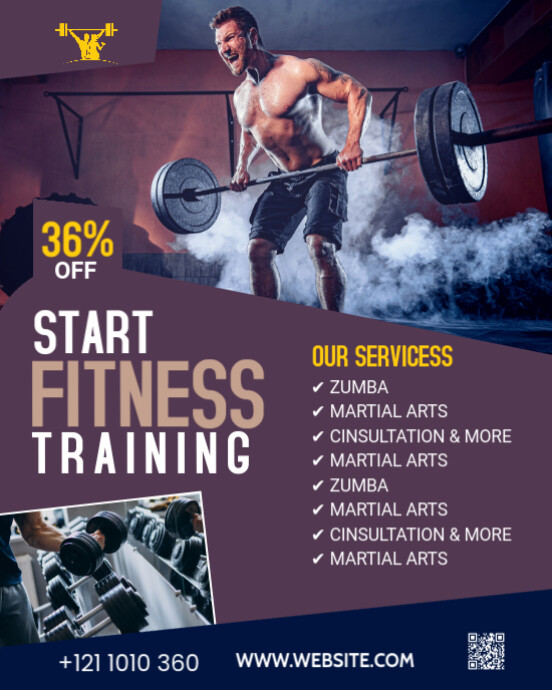 Maximalist Gym Instagram Portrait template