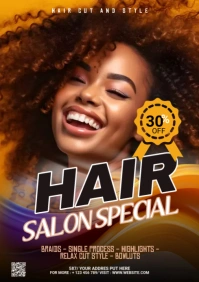 Maximalist Hair Salon Style Flyer  A2 template
