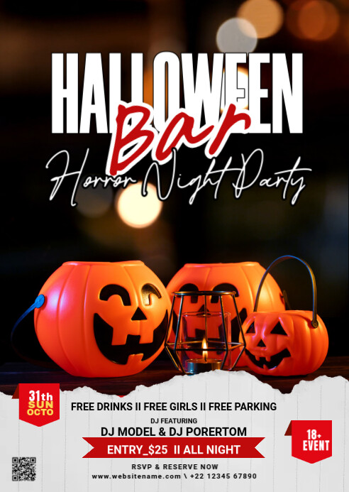 Maximalist Halloween Bar A6 template