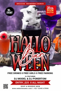 Maximalist Halloween Bar Pinterest Graphic template