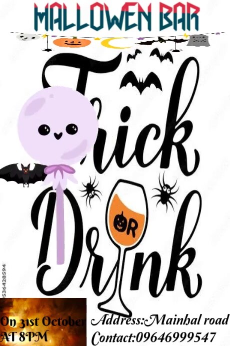 Maximalist Halloween Bar Poster Template Poster Iphosta