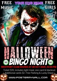 Maximalist Halloween Bingo Night  A4 template