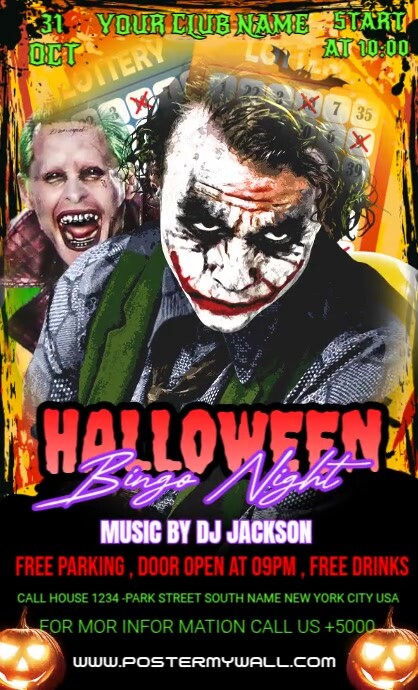 Maximalist Halloween Bingo Night Us Legal template