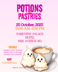 Maximalist Halloween Brunch Invitation Invite Card Banner Flyer Social Google Poster Post Menu Resta Instagram Portrait template