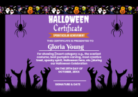 Maximalist Halloween Certificate  Postcard Открытка template