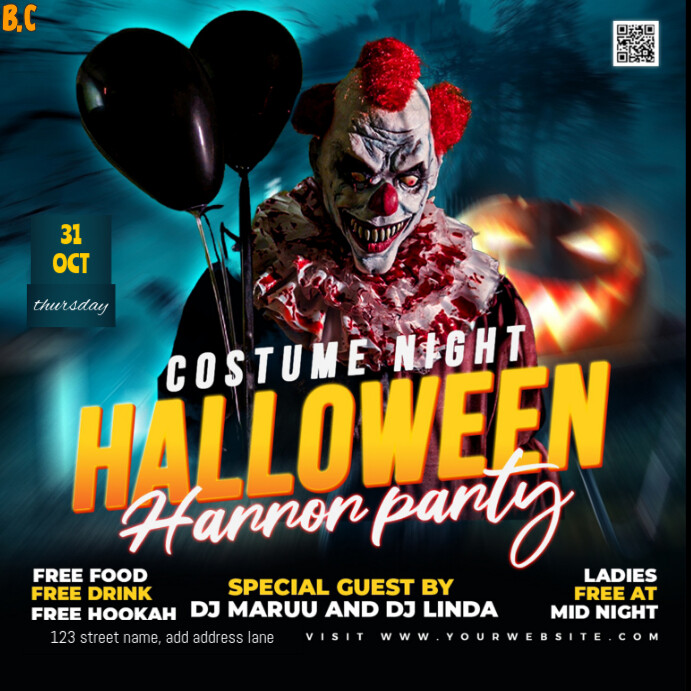 Copy of Maximalist Halloween Costume Night Horror Party | Spooky Dj ...