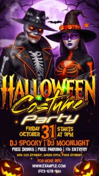 Zwart Halloween Costume Party Instagram Story Template