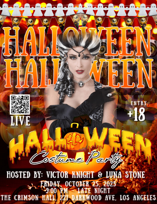 Copy of Maximalist Halloween Costume Party Flyer (us Letter) | PosterMyWall