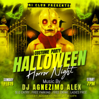 Maximalist Halloween Costume Party Flyer Instagram Post Wpis na Instagrama template