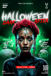 Maximalist Halloween Dark After Poster template