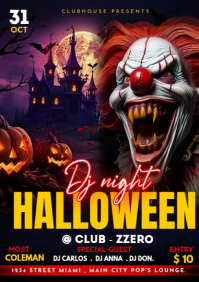 Maximalist Halloween Dj Night  A4 template