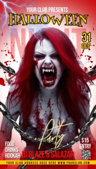 Maximalist Halloween Flyer Business Card template