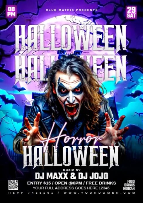 Maximalist Halloween Horror  A4 template