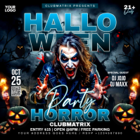 Black Halloween Club Party Instagram-opslag Template