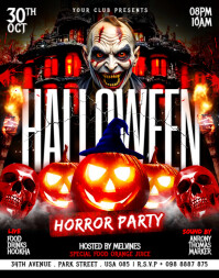 Maximalist Halloween Horror Party Flyer Poster/wallboard Cartaz/placa template