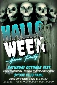 Maximalist Halloween Horror Party Poster template